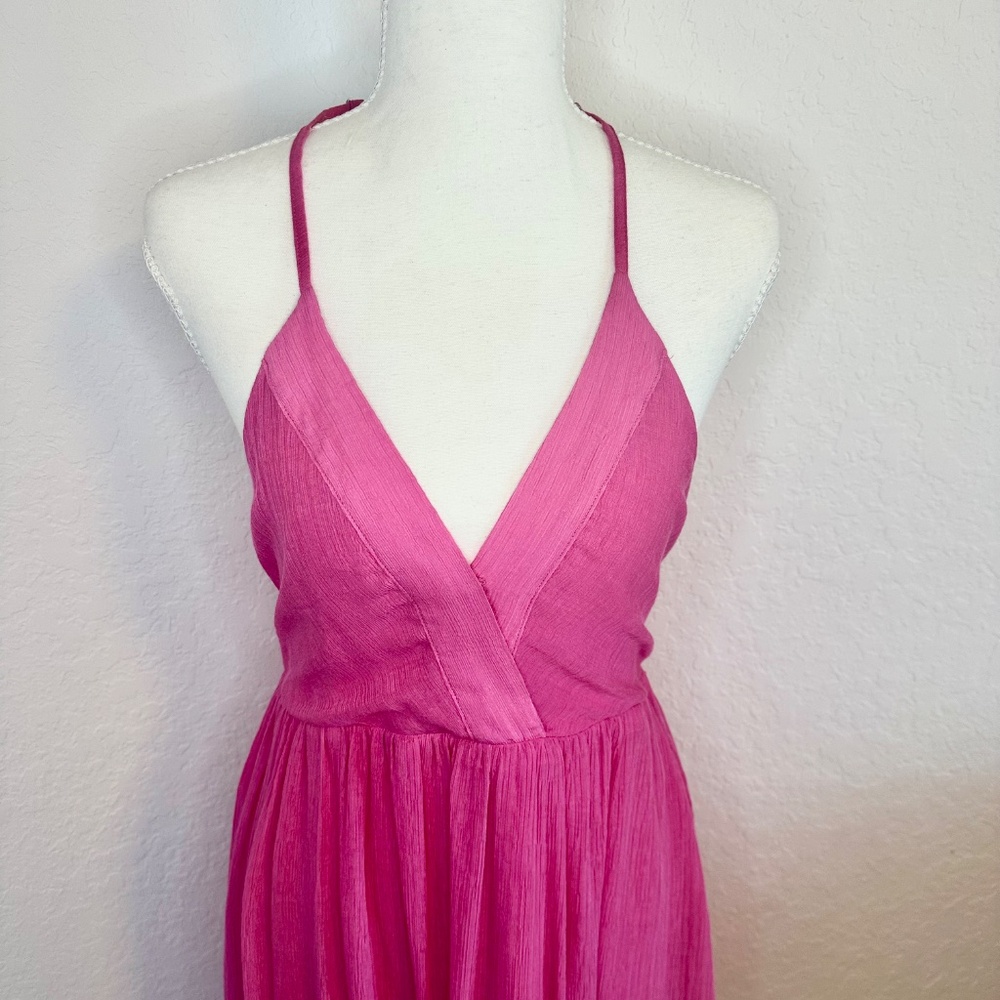 New In, Lattice Open Back Sleeveless Ruffled Mini Dress, Size S - Picture 3 of 11
